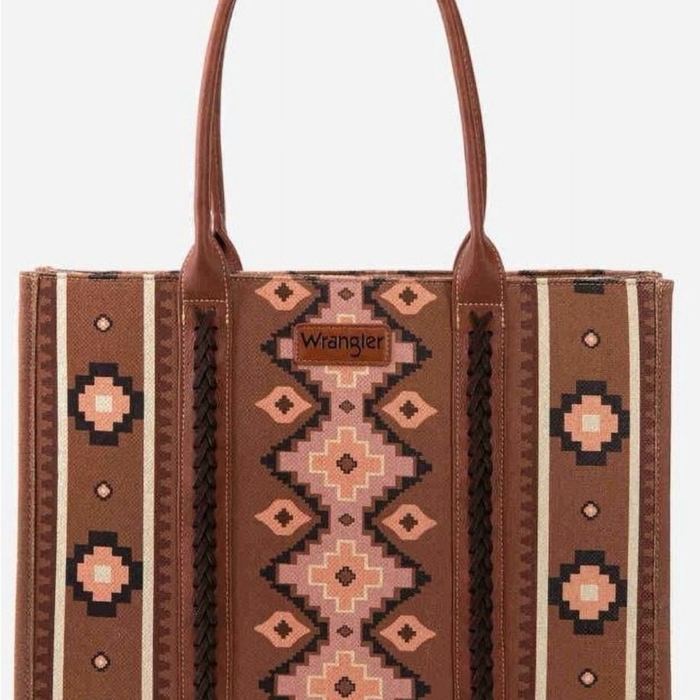 Montana West Wrangler Southwest Wide Tote - Aztec Retro Pattern